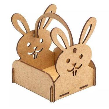 Imagem de Cestinhas Coelhinho para Páscoa - MDF Artes e Lembrancinhas - no-brand