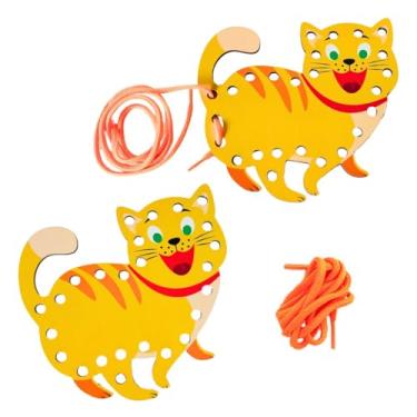 Imagem de Alinhavo Infantil Gato Brinquedo Educativo e Pedagógico