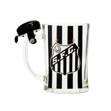 Imagem de Caneca De Vidro Gigante Com Campainha 650ml - Santos-Unissex