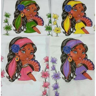 Imagem de Pano de Prato com Bainha Bonecas Indiana 50x73cm - Nova Era - Ideal pa