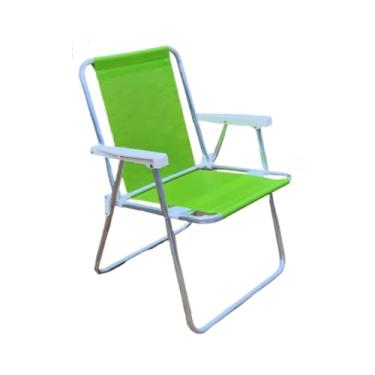 Imagem de Cadeira de Praia em Alumínio Reforçado Leve Resistente e Confortável(Verde)