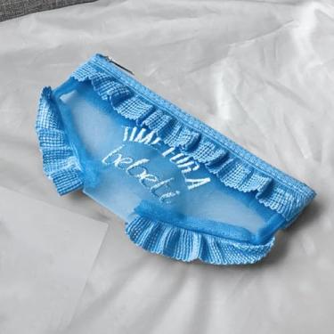 Imagem de Bolsa de viagem portátil criativa grande capacidade bolsa de lavagem em forma de calcinha bolsa cosmética feminina pequena bolsa de armazenamento (azul), Preto, Tendência