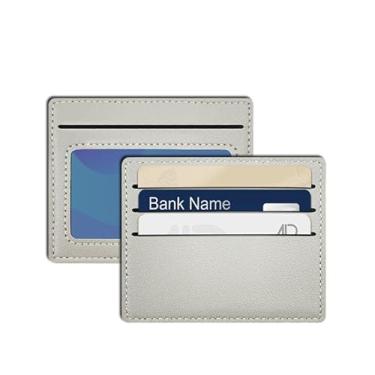 Imagem de Carteira fina minimalista com bolso frontal, porta-cartões de crédito com bloqueio RFID e janela para identidade, Cinza, Carteiras de porta-cartões