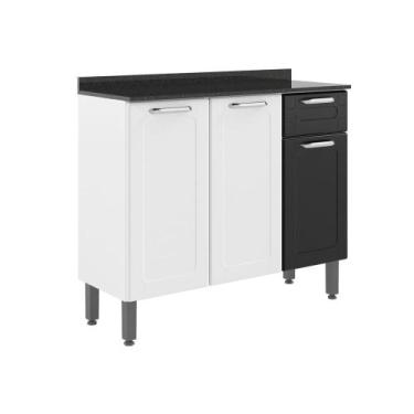 Imagem de Balcão Aço com Tampo 3 Portas 1 Gaveta Dona Maria Bertolini, Branco/Pr