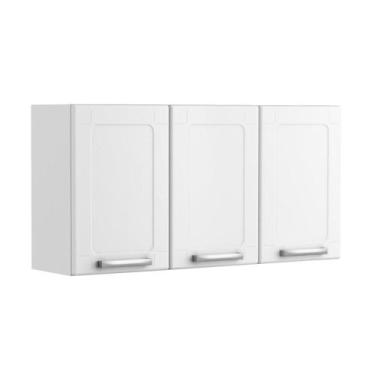 Imagem de Armário Aéreo Alto de Aço 3 Portas Múltipla Bertolini, Branco