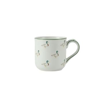 Imagem de London Pottery Copo de cerâmica de 250 ml com alça, caneca de porcelana para café quente, chá ou cacau, micro-ondas, lava-louças e freezer (pato, caneca, 250 ml)
