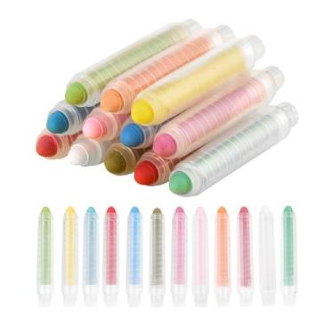 Imagem de Conjunto de giz NewFamily Dustless para crianças com suporte lavável, 