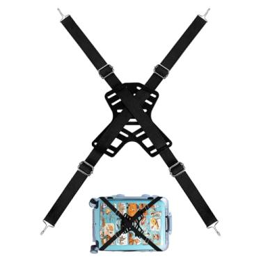 Imagem de Alça elástica elástica, corda elástica plana de 4 vias com ganchos ajustáveis para amarrar cordas elásticas para bagagem, suporte de bicicleta, elástico para guardar itens de bagagem