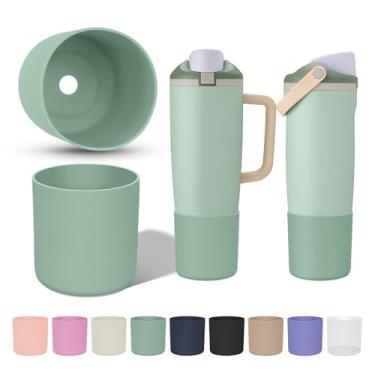 Imagem de KGULQ 2 peças de bota superior compatíveis com Owala Freesip Sway 850 g e 1,134 g, alta antiderrapante, evita arranhões, manga protetora para garrafa de água e copo Sway