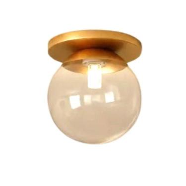 Imagem de Plafon Moderno Dourado Globo de Vidro Sala Corredor Lavabo - Arevo Ilu
