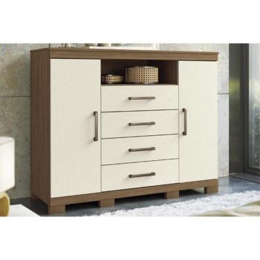 Imagem de Cômoda Casal Master C- 2 Portas 1 Nicho E 4 Gavetas C- Pés Jatobá-areia - Santos Andirá