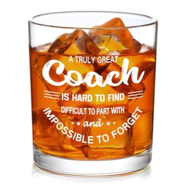 Imagem de Slugeren Presentes de treinador para homens, copo de uísque Great Coach, 283 g, treinador de basquete, futebol, softball, voleibol, presentes para Natal, aniversário, competição, formatura