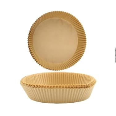 Imagem de Forro de Papel para Airfryer, 50 Unidades, Marrom, Biodegradável, 20x16x4,5cm, Antiaderente, Suporta 220°C, para Fritadeiras 3-5L