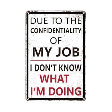 Imagem de Sarayvhdi Placa engraçada de decoração de escritório para decoração de local de trabalho ou decorações de mesa para decoração de parede de escritório, presentes de escritório, placa de metal em lata