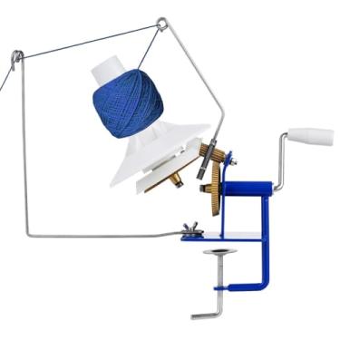 Imagem de Enrolador de esferas de fio de 293 ml, ferramenta de metal manivela com braçadeira ajustável, enrolador de mesa de grande capacidade para crochê e tricô