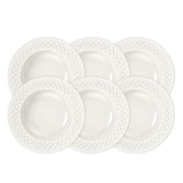 Imagem de Kit Prato Fundo Tramontina Ingrid em Porcelana Decorada 23 cm 06 Peças