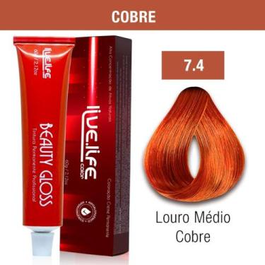 Imagem de Coloração Tintura Profissional Live Life Color 60g, 7.4 Loiro médio co
