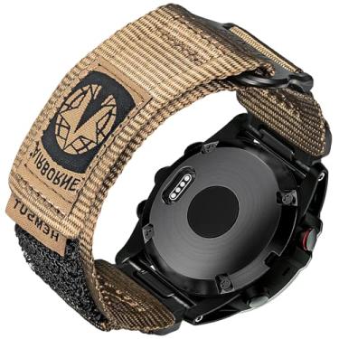 Imagem de Pulseira de relógio de nylon de 26 mm de largura, compatível com Garmin, pulseira militar para Instinct 3 de 50 mm/Fenix 8 51 mm/7X/7X Pro/6X/6X Pro/5X/5X Plus, Tactix 7 Pro/ Delta, Quatix 6X/5X