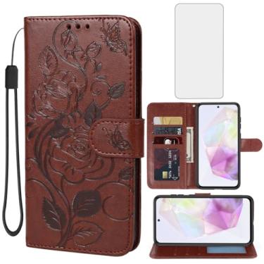 Imagem de Vavies Capa para Galaxy A36 5G, capa carteira para Samsung A 36 com protetor de tela de vidro temperado, capa de telefone flip de couro floral com suporte para cartão de crédito para Samsung Galaxy