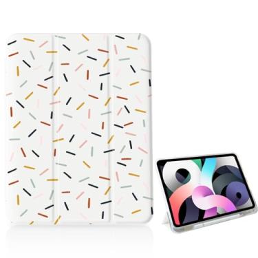 Imagem de OFQKOAKS Capa pequena geométrica colorida para iPad de 9,7 polegadas, 6ª/5ª geração (2018/2017), [porta-lápis + hibernar/despertar automático], capa protetora fina com três dobras com parte traseira