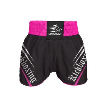 Imagem de Calção Short Kickboxing - Glory - Preto/Rosa- Uppercut-Unissex