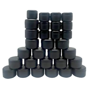 Imagem de Conjunto de 30 frascos de cosméticos, 10 × 5 ml + 10 × 10 ml + 10 × 15 ml recipientes vazios recarregáveis com tampas, pequenos potes de viagem de plástico para creme facial, protetor labial, loção