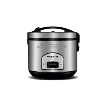 Imagem de Panela de Arroz Elétrica, Aço Inoxidável, 10 Xícaras, 700W, 220V, Antiaderente, Sistema de Aquecimento Automático, 25x26cm