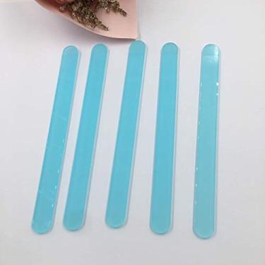 Imagem de 20 peças de palitos de picolé de acrílico fosco para sorvete de maçã (azul friso)