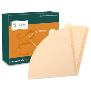 Imagem de Filtro de Papel Cônico V60-01-02 para Café – Compatível com Coador V60-02-01 – Papel Cor Natural Importado (100) (Tamanho grande)