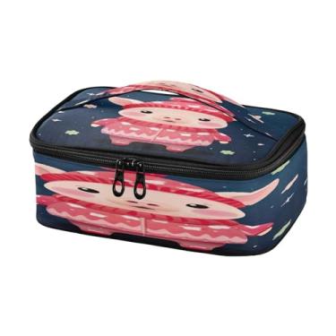 Imagem de Wassud Lancheira pequena de porco de Natal com chapéu de Papai Noel, mini bolsa térmica portátil com alça para escritório, praia, viagens