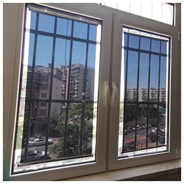 Imagem de uhyOHF 2 peças de persiana de rolo para janela/porta de vidro com ventosas, espelho unidirecional preto e persiana portátil transparente, sem perfuração (uma cor - 63 x 150 cm/25 x 59 pol