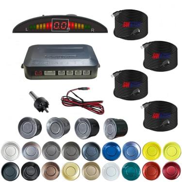 Imagem de SANDETOUN Kit de sensor de estacionamento kit de sensor de reserva sensor reverso para carro 18 opções de cores para sondas ajustável alarme volume profissional sensor de reversa para carro assistente