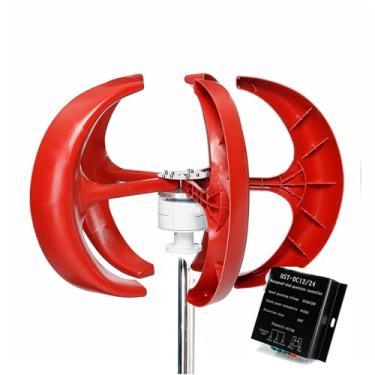 Imagem de 220v,HUIZHITENGDA Gerador de Turbina Eólica de Eixo Vertical em Espiral Maglev 16000W, 12V-220V com Controlador MPPT, Turbina Eólica para Casa com Baixo Ruído (Vermelho)