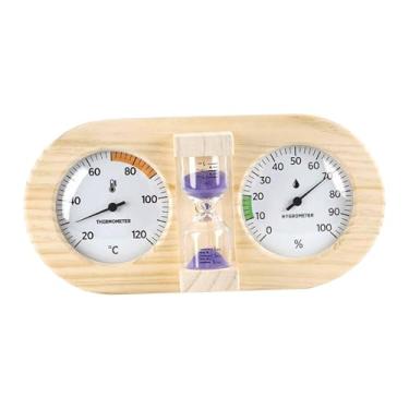 Imagem de Generic Termômetro e Higrômetro para Sauna com Ampulheta, Medidor de Temperatura e Umidade 3 em 1, Higrotermógrafo para SPA, Estufa, Academia Banheiro Interno, Tolet