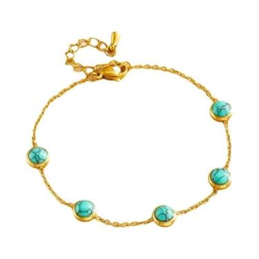 Imagem de Conjunto De Joias Turquesa Para Mulheres, Colar, Pulseira E Brincos Em