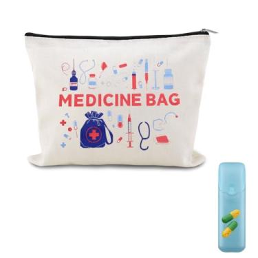 Imagem de Bolsa pequena de maquiagem para medicamentos para pacientes, viagens, medicamentos, bolsa de ideias de presente para o dia da enfermeira, médico, farmácia, presentes para mulheres, bolsas hospitalares