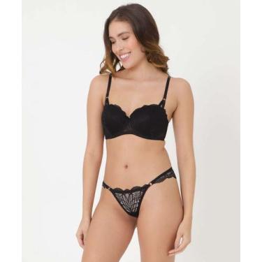 Imagem de Calcinha Fio Dental Renda Marisa-16753, Preto, GG