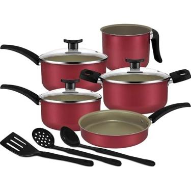 Imagem de Conjunto de panelas antiaderentes de 8 peças em madeira de cerejeira