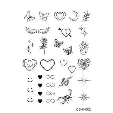 Imagem de Tatuagens minimalistas semipermanentes de suco de ervas, asas de borboleta, escorpião, 7 a 14 dias, sem queda, não refletivo, clavícula, braço, pulso, ombro, pescoço, cintura, corpo, impermeável, 1