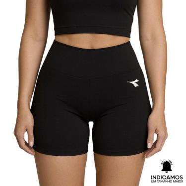 Imagem de Bermuda de Compressão Diadora Small Logo Feminina - Preto XGG-Feminino