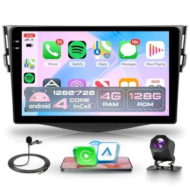 Imagem de Rimoody 4Core 4G + 128G Android 15 Rádio automotivo para Toyota RAV4 2007-2011, estéreo para carro, sem fio, Carplay Andorid, link de espelho automático, 22 cm, tela sensível ao toque, GPS, WiFi