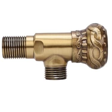 Imagem de Jiawu Válvula de Parada Angular Cobre à Prova de Pressão G1/2 água Quente e Fria Desligar Torneira para Instalação do Banheiro Com Anel Decorativo (C)