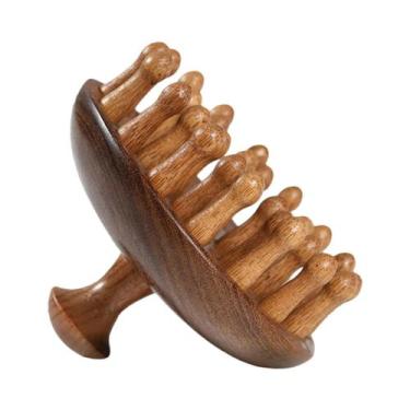 Imagem de Pente De Massagem De Madeira De Sândalo Antiestático Massageador De Me