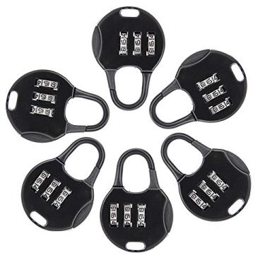 Imagem de KIMISS Conjunto Portátil de Cadeado Com Senha de 3 Dígitos, 6 Unidades - Bloqueio Antirroubo para Mochila e Segurança Em Viagens