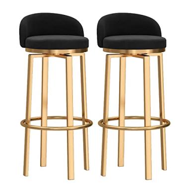 Imagem de Bancos de bar giratórios, conjunto de pernas de metal dourado, moderno, banco de bar com altura para balcão, cadeiras de jantar altas para casa, cozinha e ilha