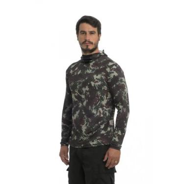 Imagem de Camiseta Ninja Camuflada com Touca Tecnologia Dry UV50+ - Oro Adventur