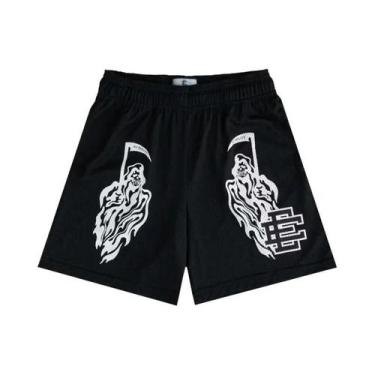 Imagem de Shorts Masculinos De Malha Floral Para Academia, Basquete E Praia, Est