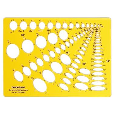 Imagem de Traceease Modelo mestre de elipse de combinação geométrica, régua de plástico de projeção de 15 graus, 30 graus, 45 graus e 60 graus para estudantes, 29 x 21,5 cm