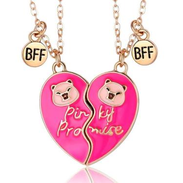 Imagem de Roe Dolph Colar Capybara BFF para 2 melhores amigos, fofos, engraçados, presentes delicados e simples para amigas, irmãs, filhas, aniversário, ano novo, joias presentes, Large, Zinco, Sem Pedra