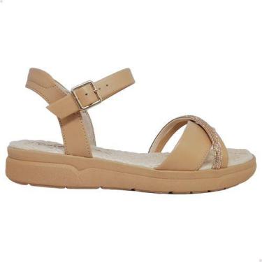 Imagem de Sandália comfortflex anabela baixa strass feminina original , 37